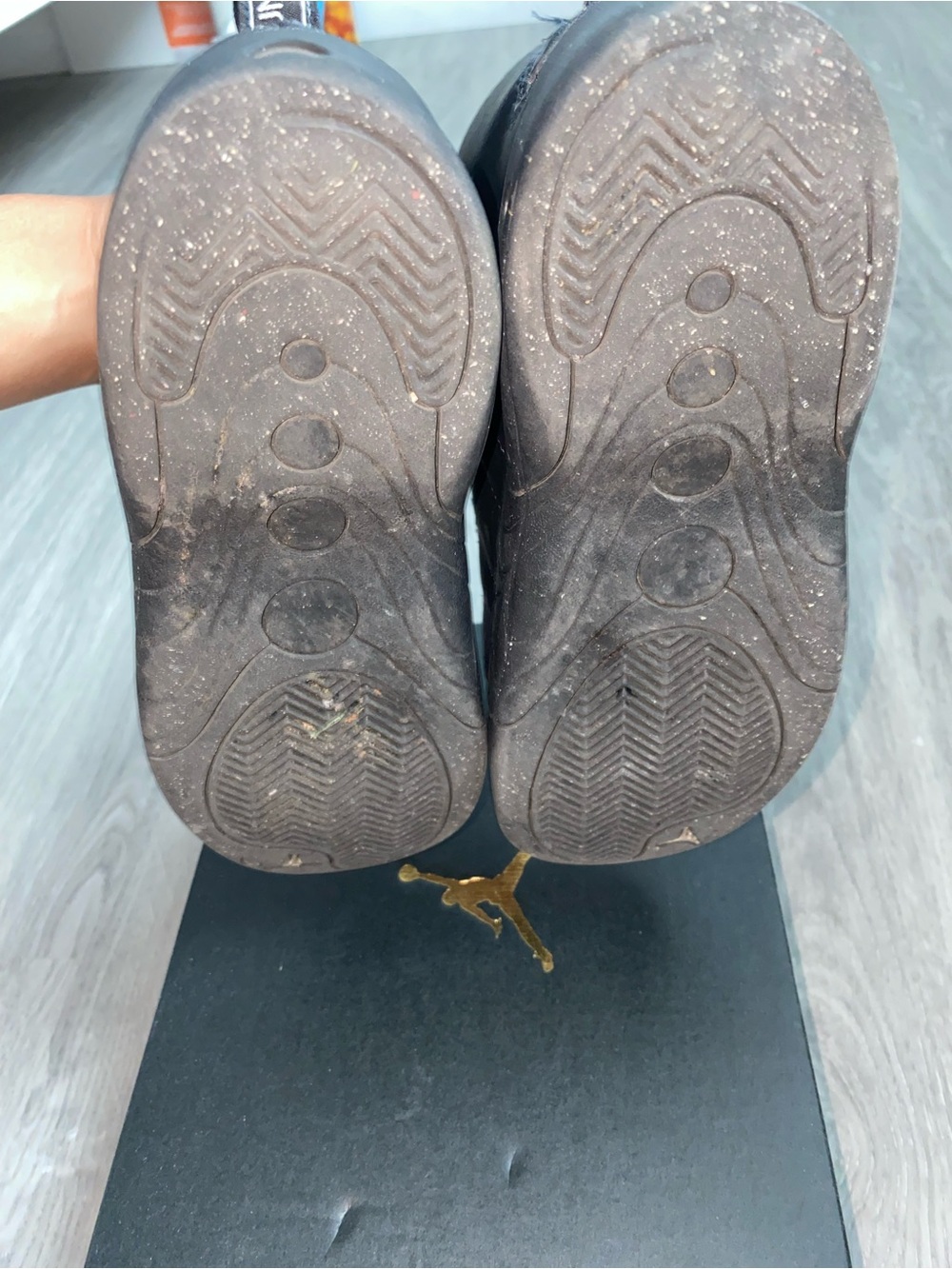 Jordan Black High-Top Sneakers with White Jumpman - Picture 7 of 8